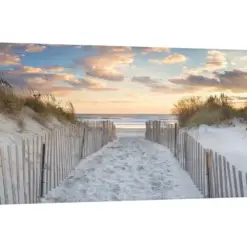 Large Canvas Beach Wall Decor Coastal Print Dunes Photography Beach Path Sunset Art Newport Ri Rhode Island Photograph Blue Beige Peach