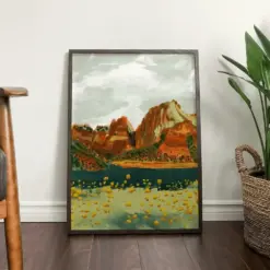 Large Canvas Wall Art Painting | Zion National Park Landscape Artwork | Southwest Utah Nature Art | Small To Large Sizes | Glee Art Print