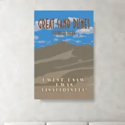 Large Wall Art Fun Great Sand Dunes National Park Poster Colorado Funny Vintage Retro Art Deco Artwork Print Canvas Metal Home Decor
