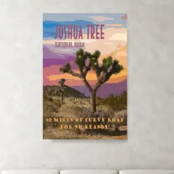 Large Wall Art Fun Joshua Tree National Park Poster California Desert Funny Vintage Retro Art Deco Artwork Print Canvas Metal Home Decor