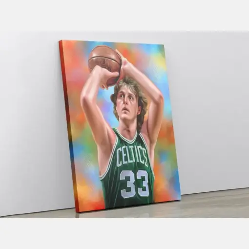 Larry Bird Canvas Print Larry Bird Poster Print Boston Celtics Sport Art Print Canvas Wall Art Basketball Wall Art Man Cave Gift Kids Decor