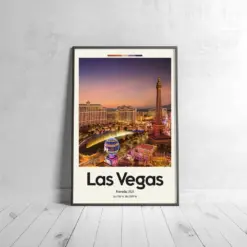 Las Vegas City Poster - Oil Painting Technique | United States Wall Art | & Printed Travel Prints | Animalistic Home Decor