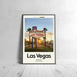 Las Vegas Sign Poster - Oil Painting Technique | United States Wall Art | & Printed Travel Prints | Animalistic Home Decor