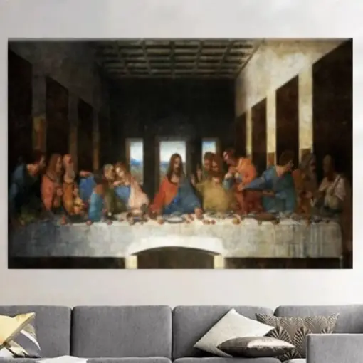 Last Supper Jesus With Apostles Jesus Last Supper Wall Art Jesus Last Supper Canvas Decor Jesus Last Supper Print Decor