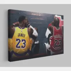 Lebron And Jordan Legendary Basketball Players Wall Art Print Posters Basketball Wall Decor Michael Jordan Lebron James