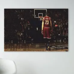 Lebron James Basketball Sport Wall Art Motivational Art Canvas Gym Wall Decor Man Cave Canvas Art Basketball Canvas Art Famous Canvas