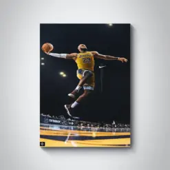 Lebron James Canvas Lebron James Nba All Time Leading Scorer Basketball Poster Breaks Record Shot Basketball Lover Gift Nba Wall Art