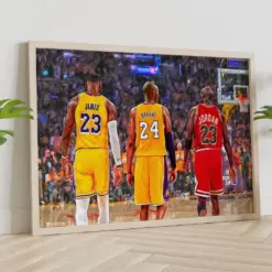 Lebron James Kobe Bryant Michael Jordan - Basketball Legends Basketball Print Sport Wall Art Sport Canvas Free Shipping