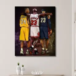 Lebron James Michael Jordan Kobe Bryant Nba Basketball Players Fan Gift Ready Nba Legends Canvas Arts - Nba Wall Art Poster