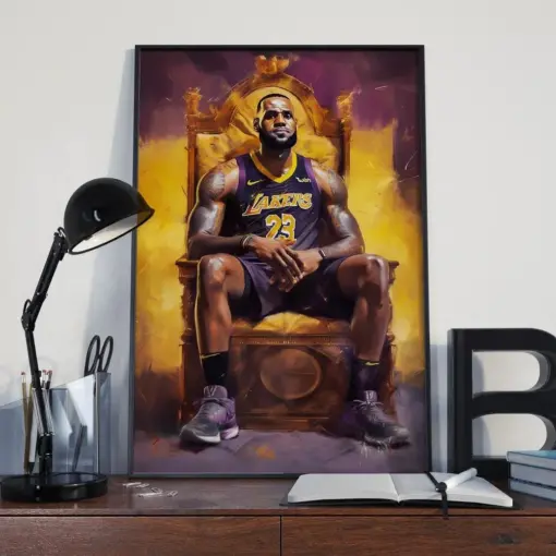 Lebron James Painting Poster Nba Lakers Wall Art Basketball Canvas Wall Art Iconic Sports Poster