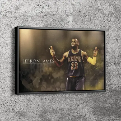 Lebron James Poster Cleveland Cavaliers Basketball Canvas Wall Art Home Decor Framed Art