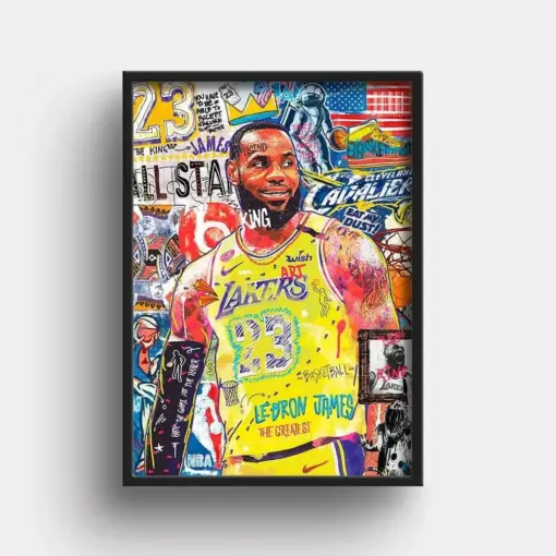 Lebron James Poster Gift For Boyfriend Basketball Print Mens Gift Pop Art Contemporary Wall Decor Man Cave Sports Memorabilia