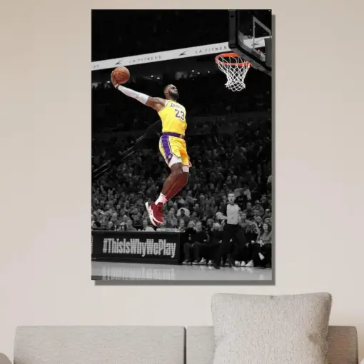 Lebron James Poster Lebron James Canvas Wall Art Nba Poster La Lakers Canvas Basketball Poster Lebron James Print Art Sports Canvas