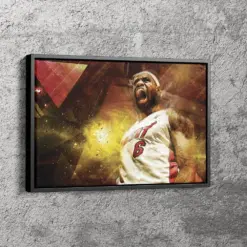 Lebron James Poster Miami Heat Basketball Canvas Wall Art Home Decor Framed Art