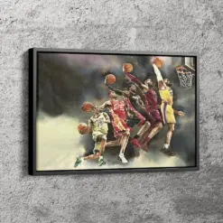 Lebron James Poster The Evolution Basketball Hand Made Posters Canvas Wall Art Home Decor