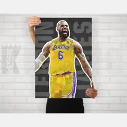 Lebron James Print Los Angeles Lakers Art Watercolor Basketball Painting Sports Art Office Man Cave Bedroom