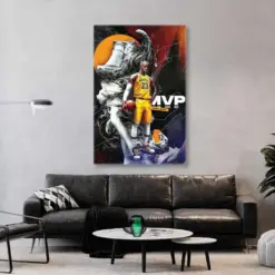 Lebron James Wall Art Basketball Wall Decor Basketball King Wall Art Decor Roll Up Canvas Stretched Canvas Art Framed Wall Art Painting