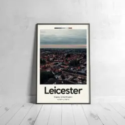 Leicester Poster - Oil Painting Technique | United Kingdom Wall Art | & Printed Travel Prints | Animalistic Home Decor