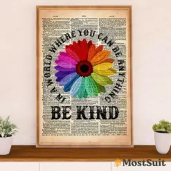 Lgbt Gay Pride Month Poster Room Wall Art | Vintage Colorful Flower