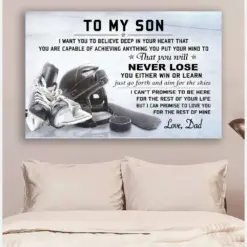 Lh Hockey Canvas And Poster Dad To Son Never Lose Wall Decor