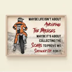 Life Is About Collecting The Scars Personalized Motocross Canvas Print - Poster & Canvas