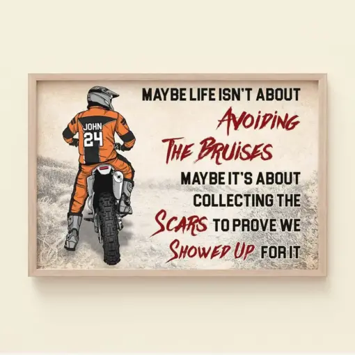 Life Is About Collecting The Scars Personalized Motocross Canvas Print - Poster & Canvas