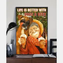 Life Is Better With Dogs And Beer Canvas Prints Vintage Wall Art Gifts Vintage Home Wall Decor Canvas