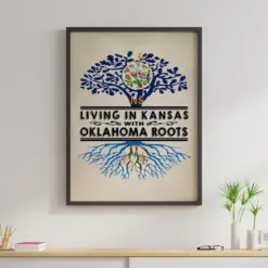 Living In Kansas With Oklahoma Roots Canvas Prints Vintage Wall Art Gifts Vintage Home Wall Decor Canvas