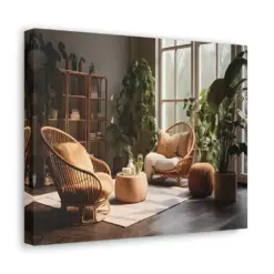 Living Room With A Sunset View Canvas Gallery Wrap