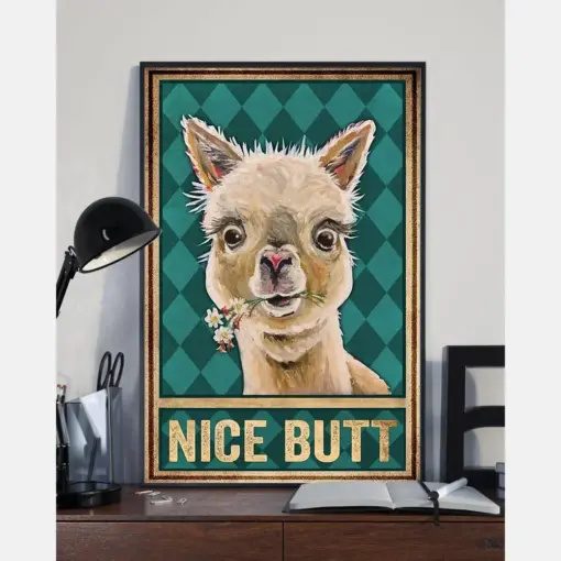 Llama Nice Butt Funny Canvas Prints Llamas Loves Vintage Wall Art Gifts Vintage Home Wall Decor Canvas