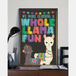 Llama We Make Learning A Fun Classroom Teacher Canvas Prints Vintage Wall Art Gifts Vintage Home Wall Decor Canvas