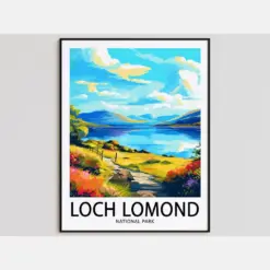 Loch Lemond Travel Poster Loch Lemond Print National Park Art Print Loch Lemond Gift Loch Lemond Wall Art Loch Lemond Artwork