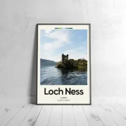 Loch Ness Poster - Oil Painting Technique | Lakes Wall Art | & Printed Travel Prints | Animalistic Home Decor