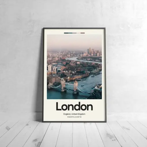 London Poster - Oil Painting Technique | United Kingdom Wall Art | & Printed Travel Prints | Animalistic Home Decor