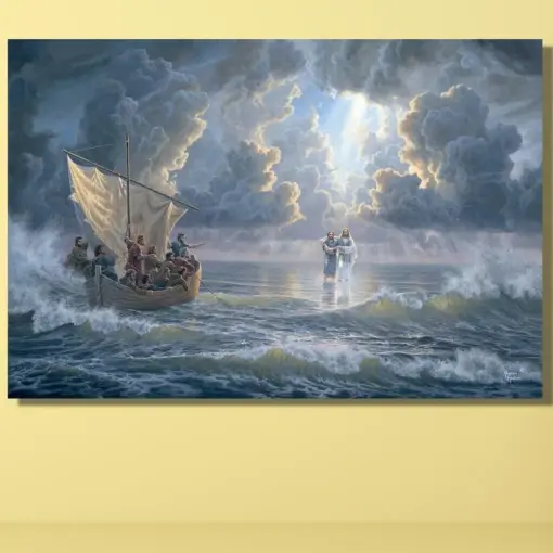 Lord Jesus On Water Print Canvas Wall Art Room Wall Wall Art Jesus Canvas