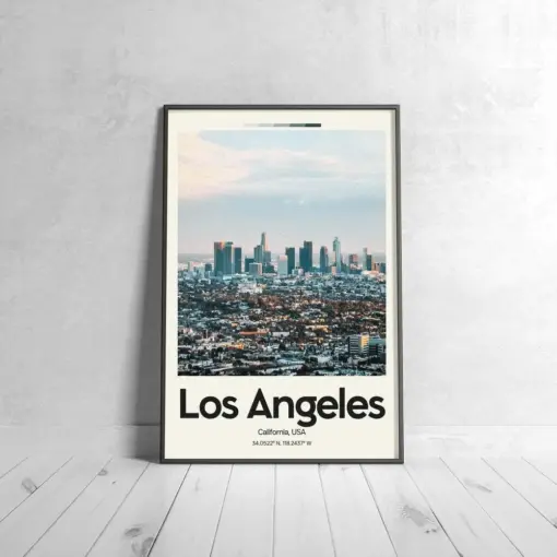 Los Angeles City Poster - Oil Painting Technique | United States Wall Art | & Printed Travel Prints | Animalistic Home Decor