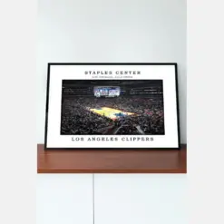 Los Angeles Clippers Stadium Poster | Staples Center Stadium Print | Canvas Framed Poster | Black White Stadium | Nba Basketball Gift