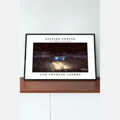 Los Angeles Lakers Stadium Poster | Staples Center Stadium Print | Canvas Framed Poster | Black White Stadium | Nba Basketball Gift