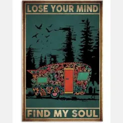 Lose Your Mind Find My Soul Hippie Car Poster, Canvas