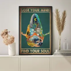 Lose Your Mind Find Your Soul Poster Yoga Poster Yoga Poses Poster Yoga Prints Vintage Posters Wall Decoration Yoga Lover Gift