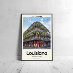 Louisiana Poster - Oil Painting Technique | United States Wall Art | & Printed Travel Prints | Animalistic Home Decor