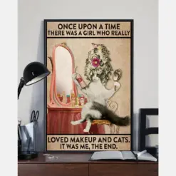 Love Makeup And Cats Canvas Prints Once Upon A Time There Was A Girl Vintage Wall Art Gifts Vintage Home Wall Decor Canvas