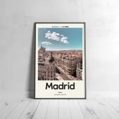 Madrid Poster - Oil Painting Technique | European Wall Art | & Printed Travel Prints | Animalistic Home Decor