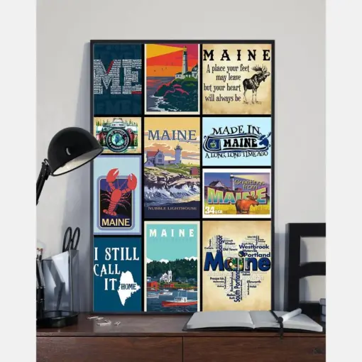 Maine I Still Call It Home Canvas Prints Vintage Wall Art Gifts Vintage Home Wall Decor Canvas