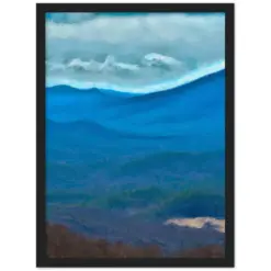 Majestic Blue Ridge Mountains Wall Art - Framed - Premium Matte Paper Wooden Framed Poster