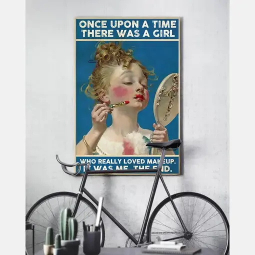 Makeup Artist Canvas Prints Once Upon A Time There Was A Girl Vintage Wall Art Gifts Vintage Home Wall Decor Canvas