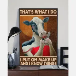 Makeup Cow Canvas Prints That'S What I Do I Put On Makeup Vintage Wall Art Gifts Vintage Home Wall Decor Canvas