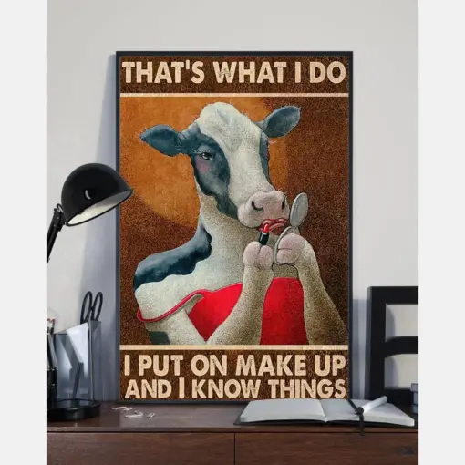 Makeup Cow Canvas Prints That'S What I Do I Put On Makeup Vintage Wall Art Gifts Vintage Home Wall Decor Canvas