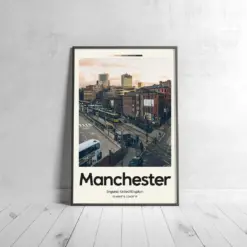 Manchester Poster - Oil Painting Technique | United Kingdom Wall Art | & Printed Travel Prints | Animalistic Home Decor