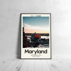 Maryland Poster - Oil Painting Technique | United States Wall Art | & Printed Travel Prints | Animalistic Home Decor